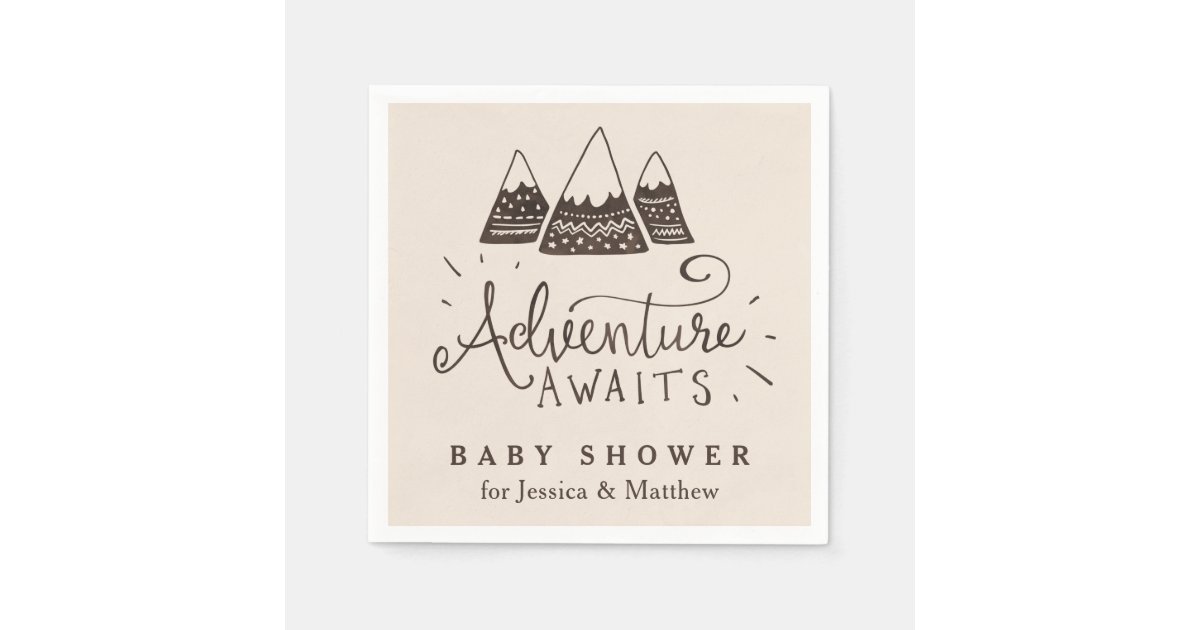 Rustic Adventure Themed Baby Shower Napkins Zazzle Com