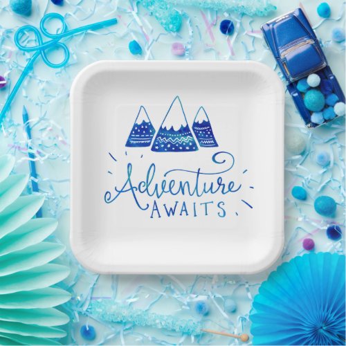 Rustic Adventure Themed Baby Shower Paper Plates