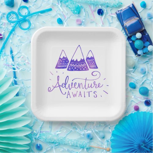 Rustic Adventure Themed Baby Shower Paper Plates