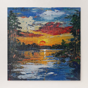 Rustic Aesthetic Decor Golden Hour Wall Decor Jigsaw Puzzle