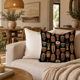 Rustic African Cultural Decorative Throw Pillow Ar