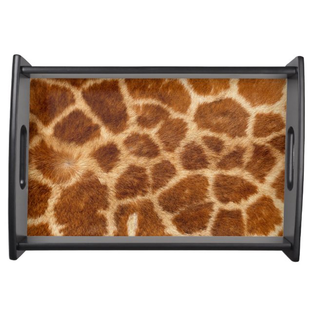 rustic african fashion safari animal giraffe print serving tray (Front)