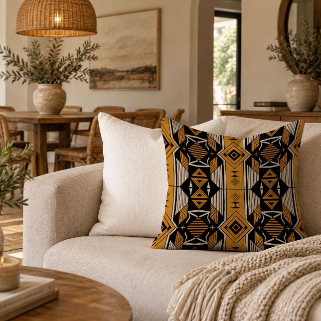 Rustic African Geometry Decorative Throw Pillow Ar (Rustic African Geometry Decorative Throw Pillow Art)