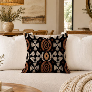 Rustic African Motif Accent Throw Pillow Design