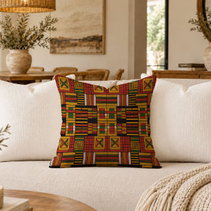 Rustic African Pattern Accent Pillow Earth Tone Ar