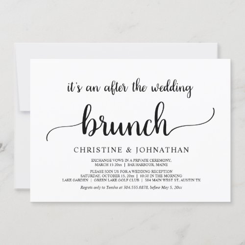 Rustic After the Wedding Elopement Brunch Invitation