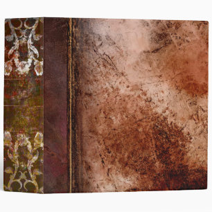 Rustic Aged Brown Leather Ancient Tome 3 Ring Binder