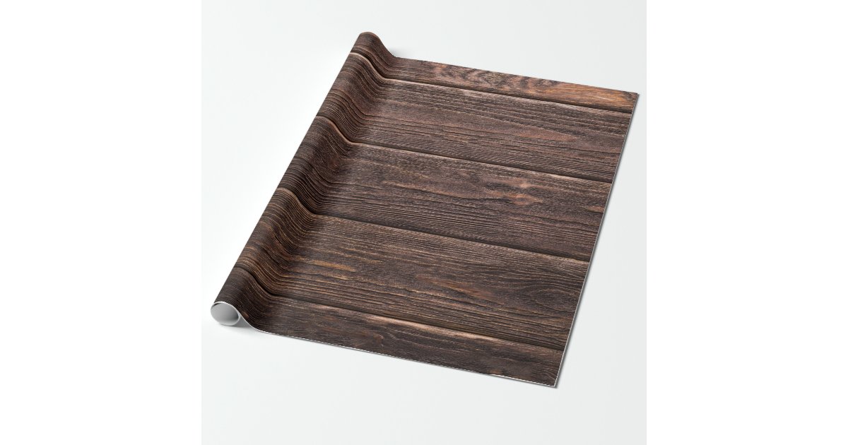 Rustic Aged Wood Planks Wrapping Paper Zazzle