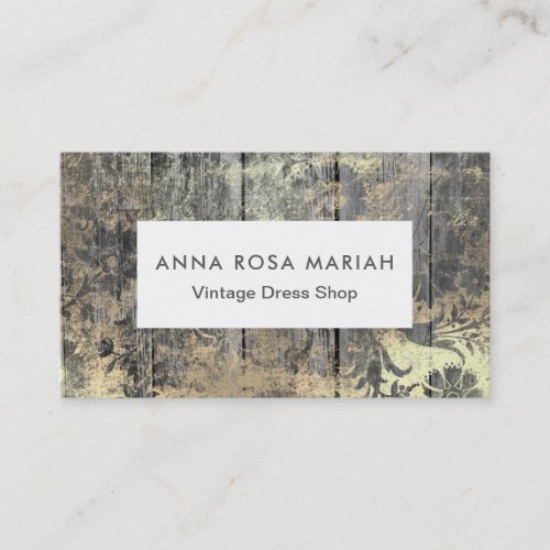  Rustic Aged Wood Shabby Floral Vintage Business Card