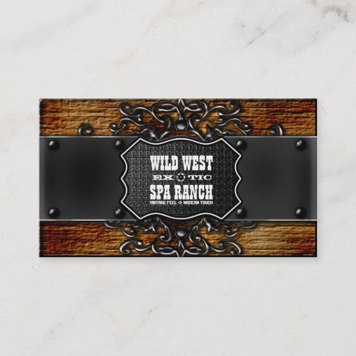 Customizable Rustic Aged Wood Vintage Wild West Business Card