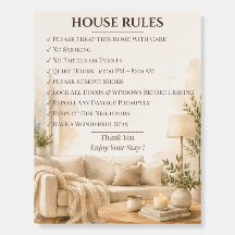 Rustic Airbnb House Rules Sign