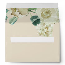 Rustic Airy Botanical Neutral Floral Wedding Envelope