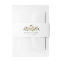 Rustic Airy Botanical Neutral Floral Wedding Invitation Belly Band