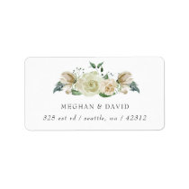 Rustic Airy Botanical Neutral Floral Wedding Label