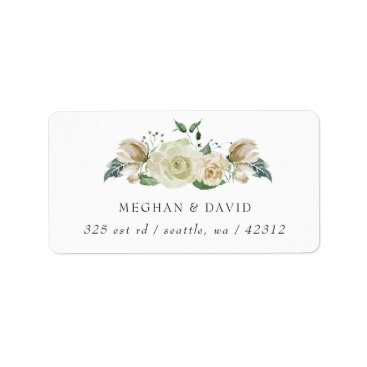 Rustic Airy Botanical Neutral Floral Wedding Label