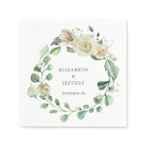 Rustic Airy Botanical Neutral Floral Wedding Napkins