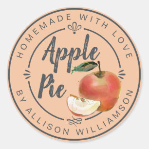 Rustic Almond Cream Homemade Apple Pie Classic Round Sticker