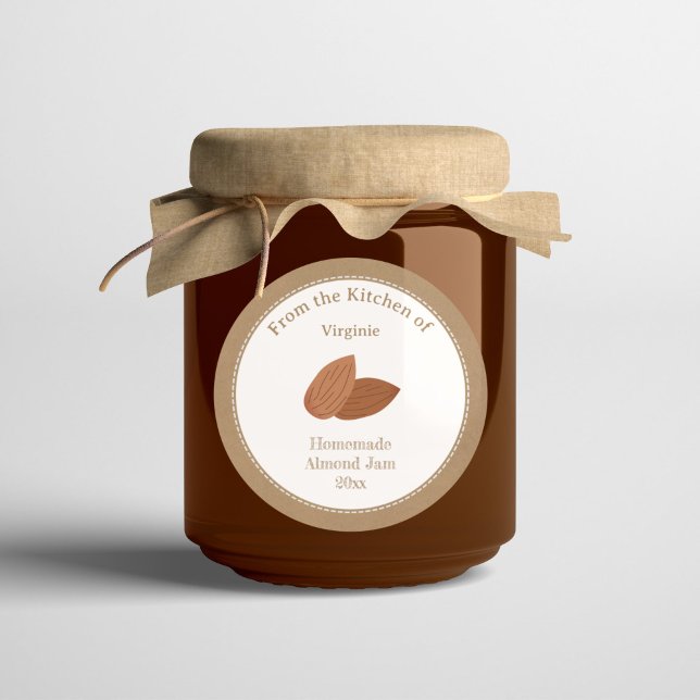 Rustic Almond Jam Kraft Label Sticker (Rustic Almond Jam Kraft Label Sticker)