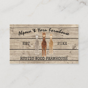 Rustic Alpaca Farm Business Card