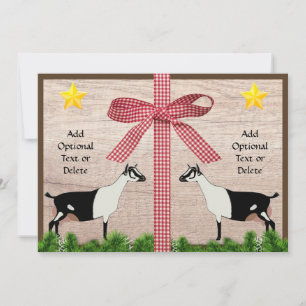 Rustic Alpine Dairy Goat Christmas Greeting Holiday Card
