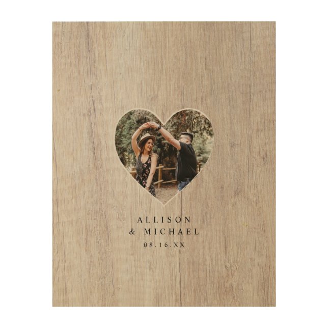 Rustic Alternative Guest Book Photo Signing Board Wood Wall Art (Front)