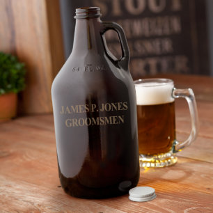 Rustic Amber Engraved 67 oz. Glass Beer Growler