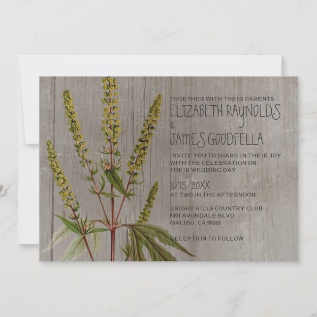 Rustic Ambrosia Wedding Invitations (Front)