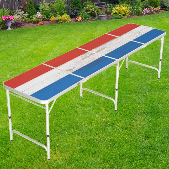 Rustic American Beer & Stripes Pong Table (Creator Uploaded)