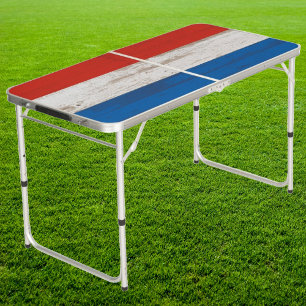 Rustic American Beer & Stripes Tailgate  Pong Table
