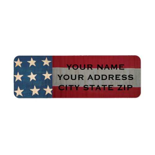 Rustic American Flag Address Labels
