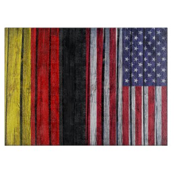 Rustic American Flag And German Flag Cutting Board by SnappyDressers at Zazzle