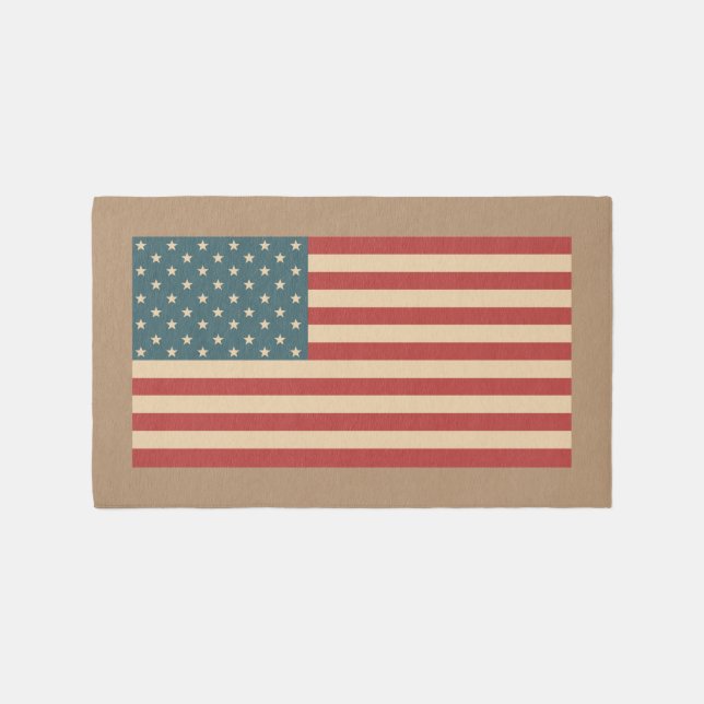 Rustic American Flag Area Rug (Front)