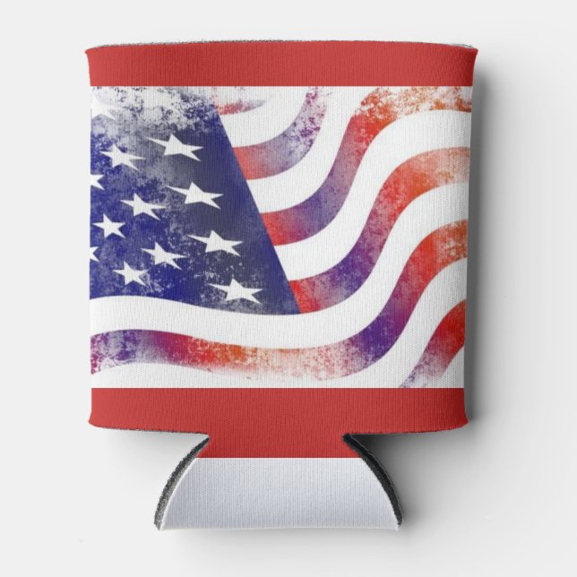 Rustic American Flag Can Cooler (Front)