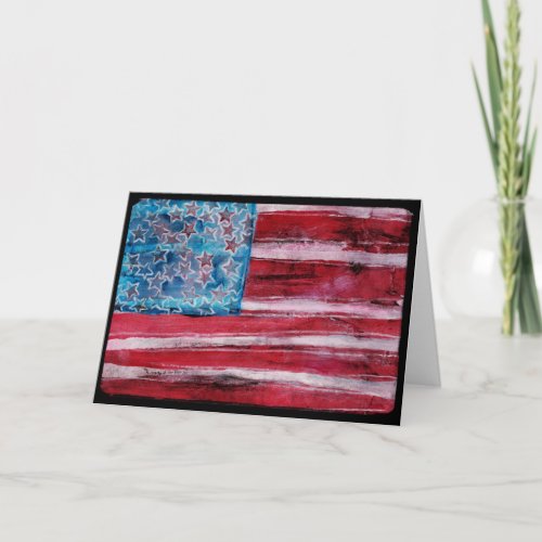 Rustic American Flag Card