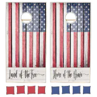 Rustic American Flag Cornhole Game Board, Zazzle