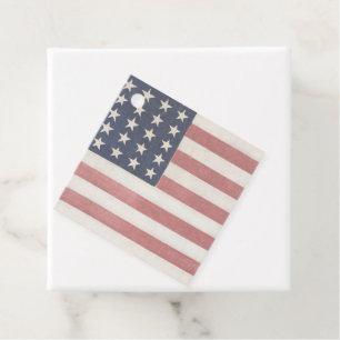 Rustic American Flag Favor Tags