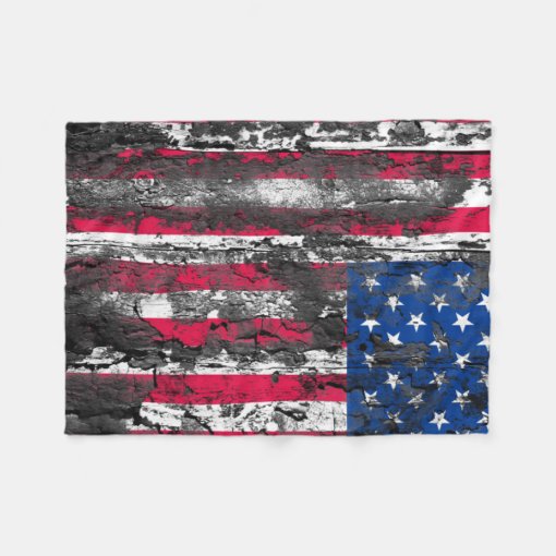Rustic American Flag Fleece Blanket Zazzle