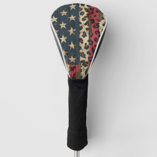Rustic American Flag Leopard Print (1) Golf Head Cover