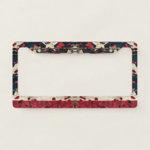 Rustic American Flag Leopard Print (5) License Plate Frame
