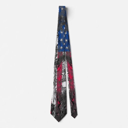 Rustic American Flag Neck Tie