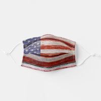Rustic American Flag. Patriotic Cloth Face Mask