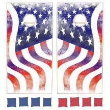 Rustic American Flag Patriotic Cornhole Set