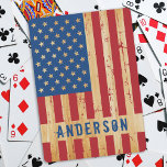 Rustic American Flag Personalized Wood Patriotic Poker Cards<br><div class="desc">USA American Flag playing cards - American flag ,  stars and stripes in a distressed red white blue design on wood. 
Personalize with Name . 
COPYRIGHT © 2021 Judy Burrows,  Black Dog Art - All Rights Reserved. Rustic American Flag Personalized Wood Patriotic Playing Cards</div>