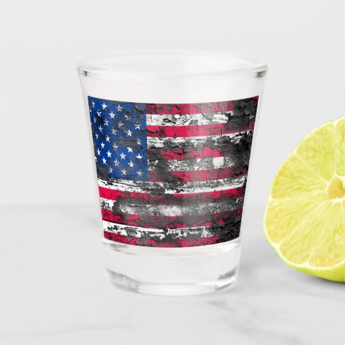 Rustic American Flag Shot Glass