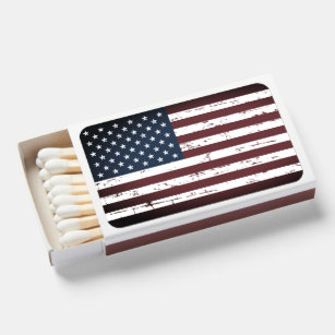 Rustic American Flag Stars Stripes Patriotic  Matchboxes