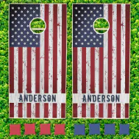 Rustic American Flag Cornhole Game Board, Zazzle