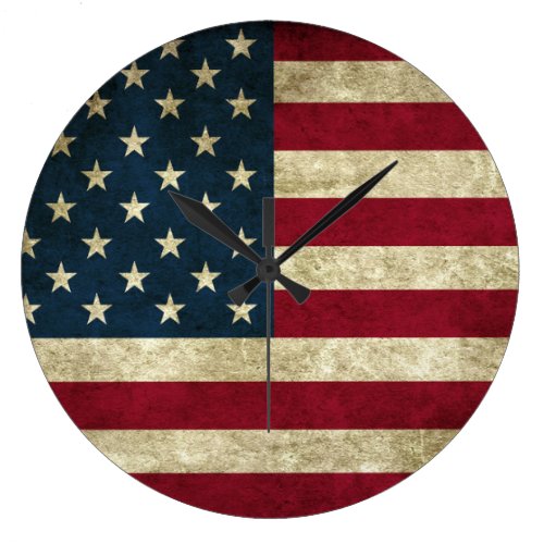 Rustic American Flag styled clock