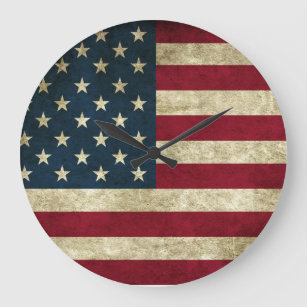 Rustic American Flag styled clock