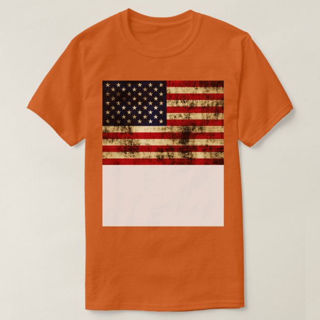 Rustic American Flag USA Patriotic T-Shirt (Design Front)