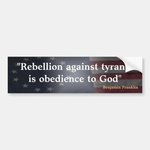 Rustic American Flag With Benjamin Franklin quote Bumper Sticker